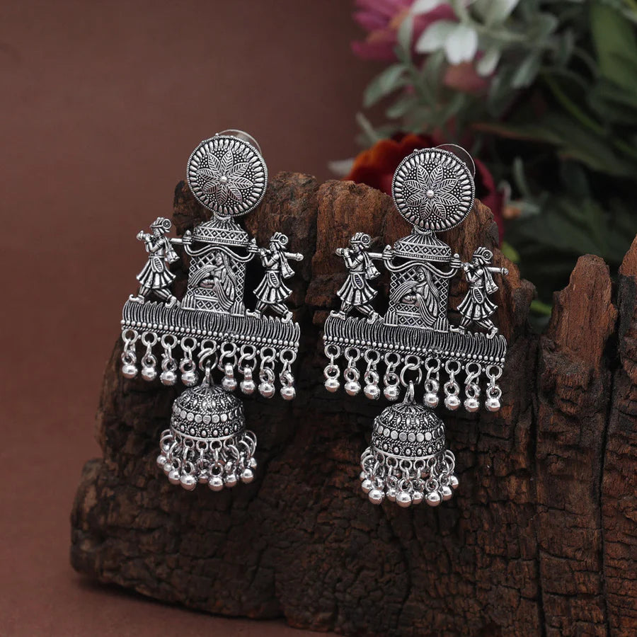 Silver Oxidized Earrings