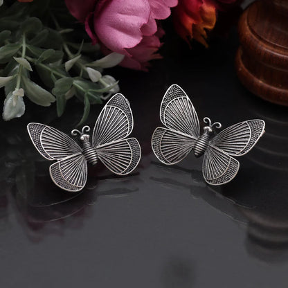 Oxidized butterly earrings