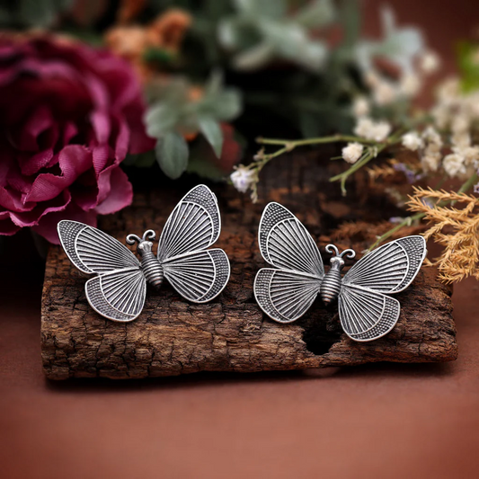 Oxidized butterly earrings