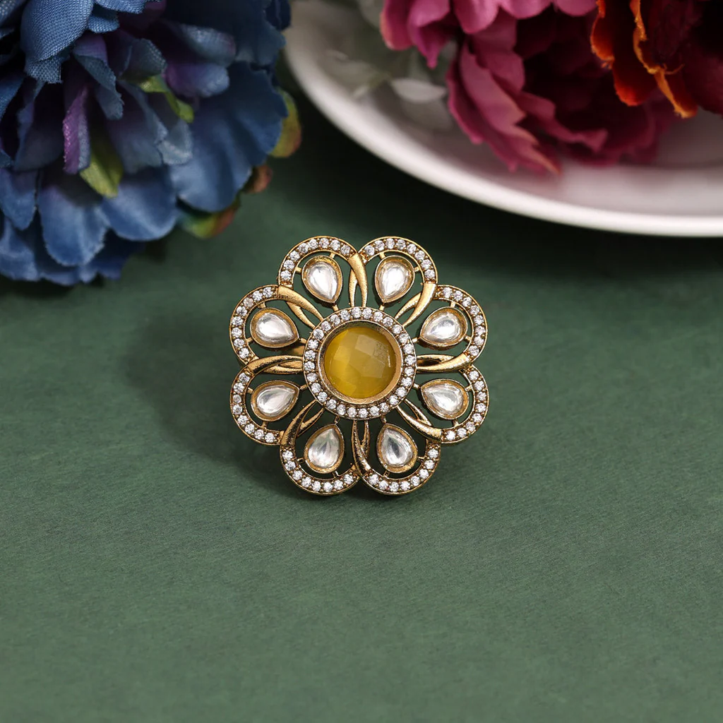 Flower American Diamond Ring