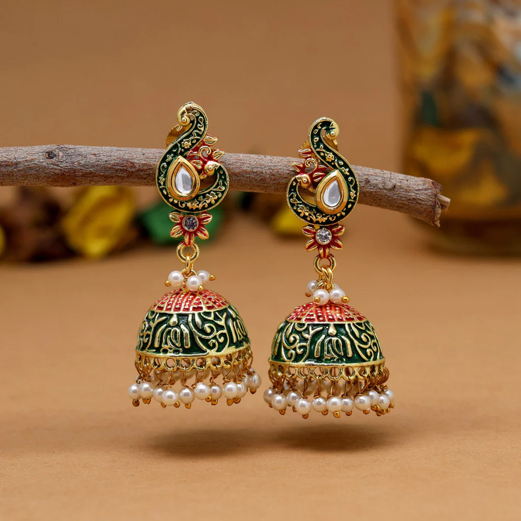 Peacock Meena Earrings