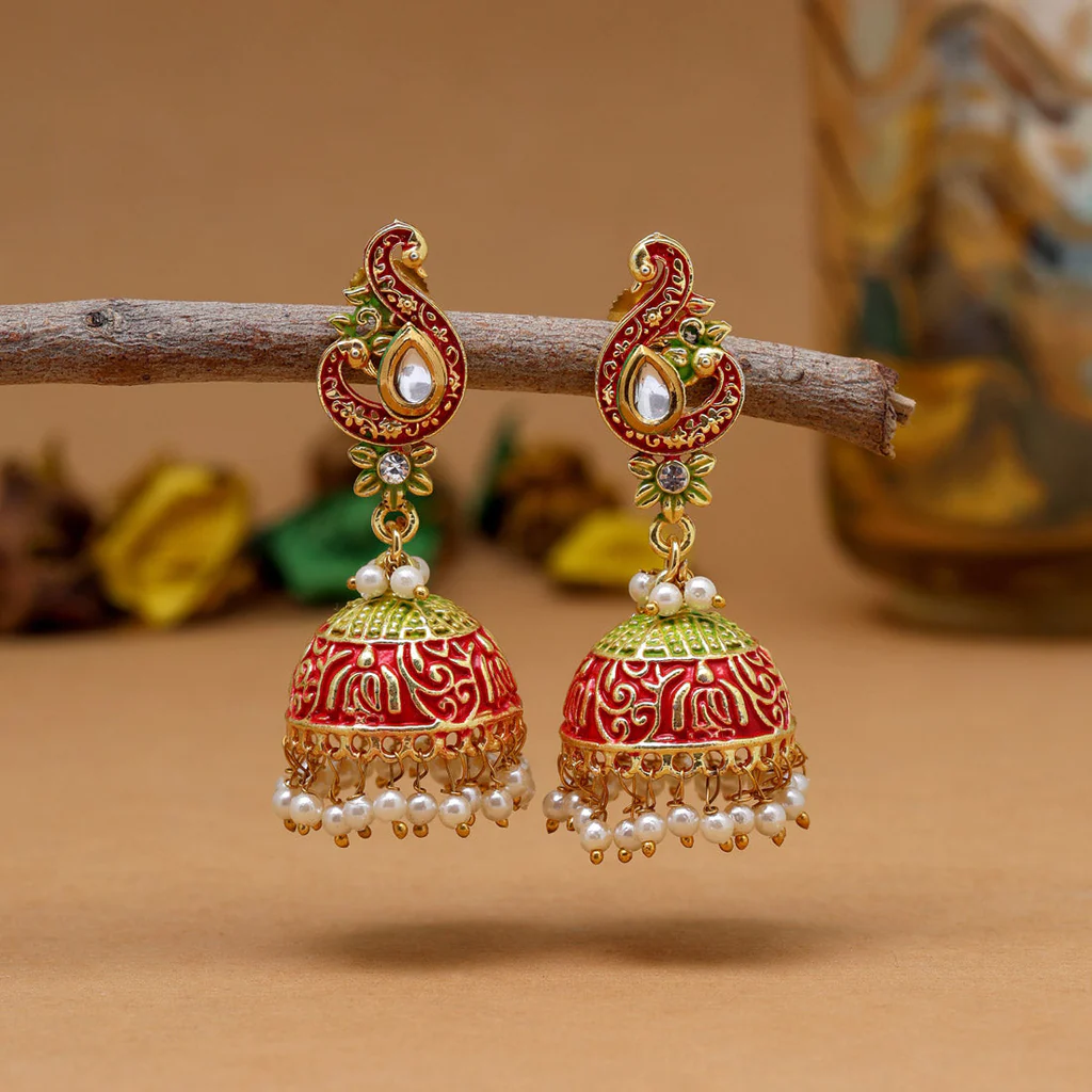 Peacock Meena Earrings