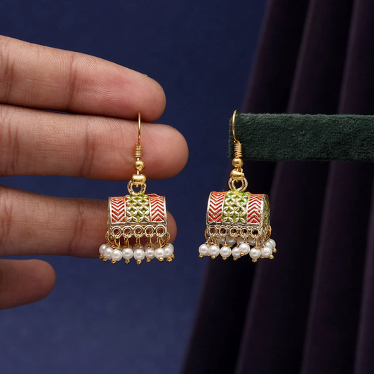 Mint Meenakari Earrings