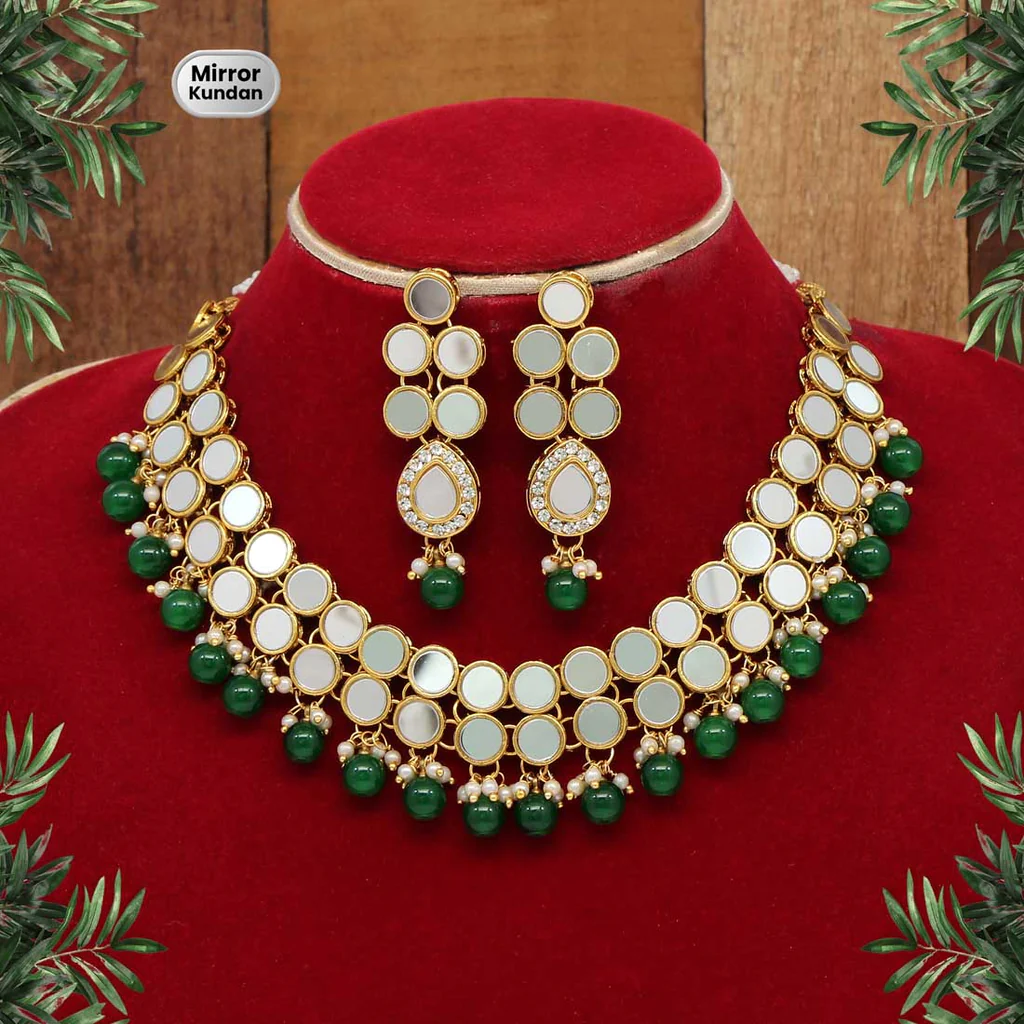 Kundan Mirror Necklace Set