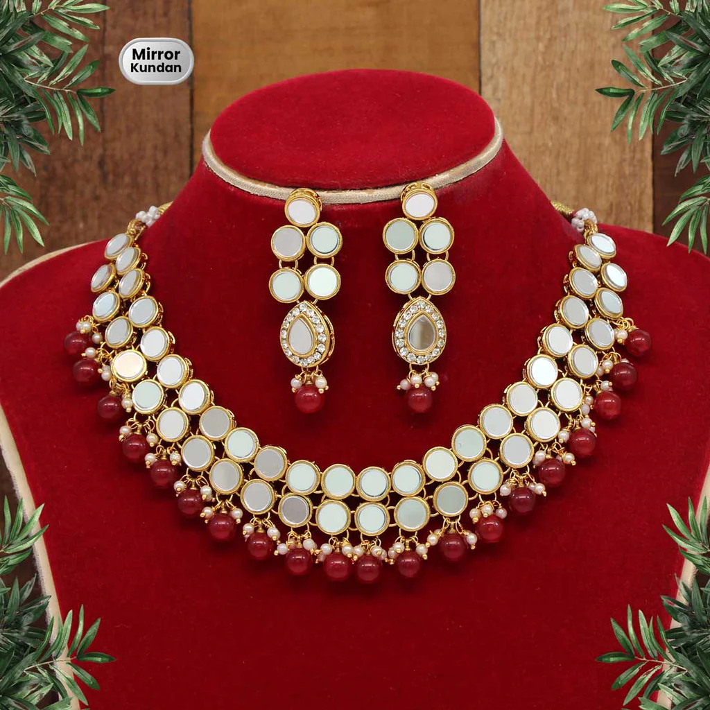 Kundan Mirror Necklace Set