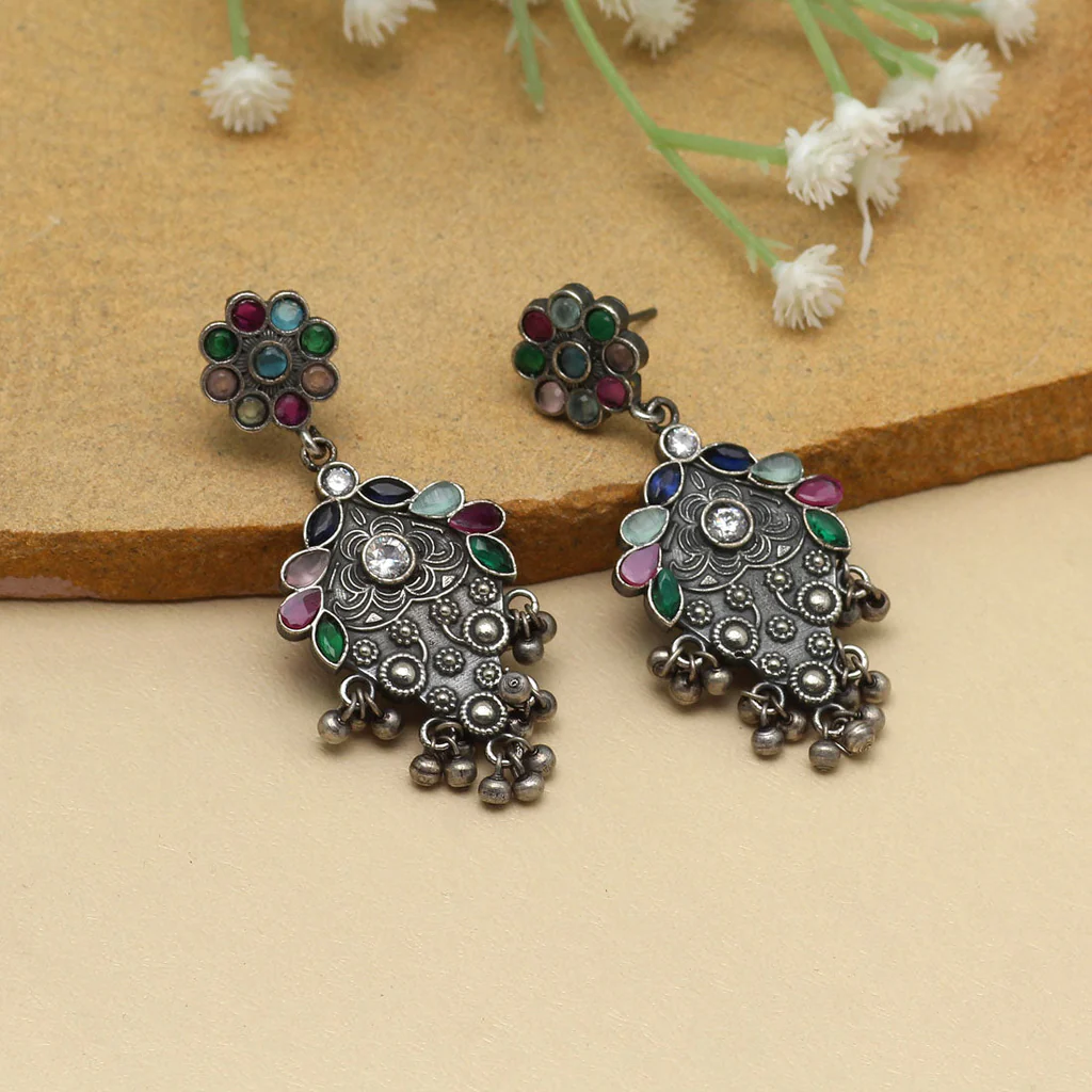 Multi Color Oxidized Earrings