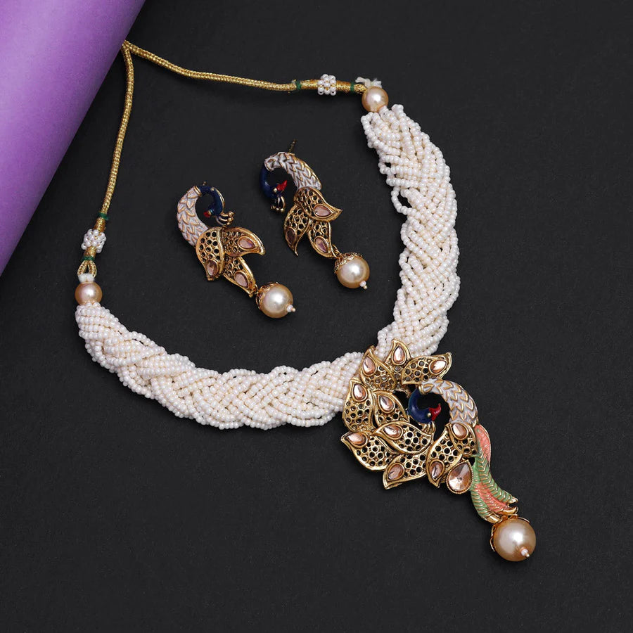 Peacock Choker Antique Necklace Set